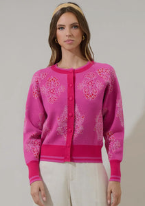 Pink Floral Cardigan