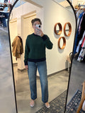 Navy Green Striped Sweater