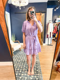 Lavender Tie Waist Mini Dress