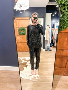Black Sequin Top