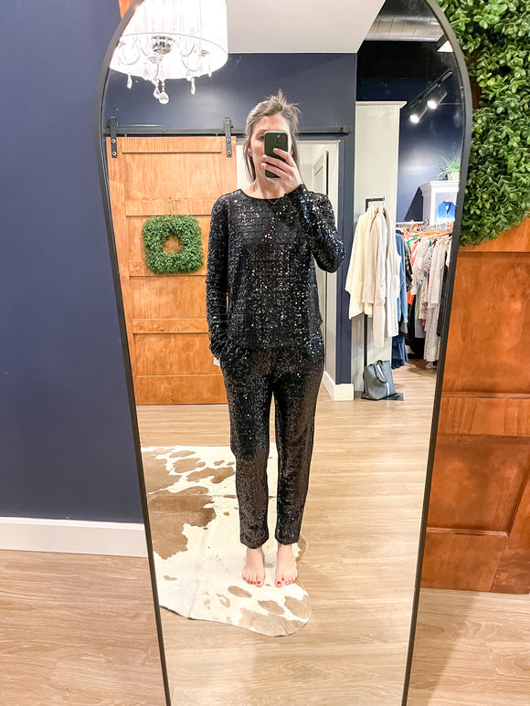 Black Sequin Top