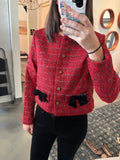 Red Tweed Jacket w/ Bows