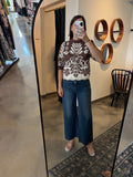 Brown Short Sleeve Pattern Sweater