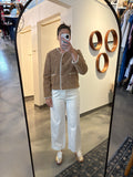 Tan Blanket Stitch Sherpa Jacket