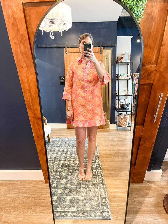 Coral Jacquard Caftan