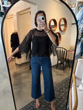 Black Mesh Swirl Top