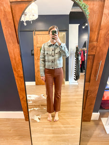 Aqua PLaid Double Pocket Jacket