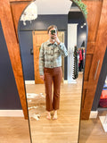 Aqua PLaid Double Pocket Jacket