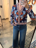 Navy Floral V Neck Cardi