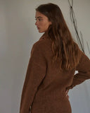 Brown Wide Cowl Sweater
