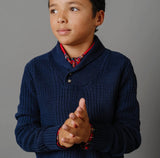Kids Navy Collar Sweater