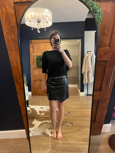 Black Faux Leather Mini Skirt