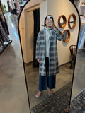 Grey Plaid Long Jacket/Cardi