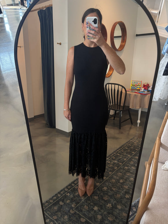 Black Sweater Dress w/ Lace Bottom