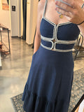Navy Midi Dress w/ Braided Detail