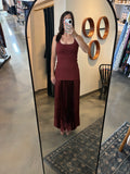 Rust Mixed Material Dress