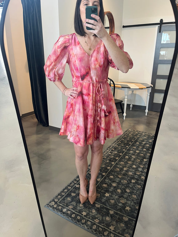Pink Tie Dye Mini Dress