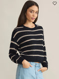 Open Knit Stripe Sweater