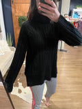 Black Easy Cable Sweater