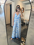 Blue Tie Back Jumpsuit