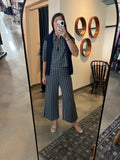 Green/Navy Houndstooth Top