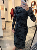 Black Blue Floral Dress