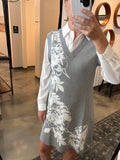 Grey Twofer Shirt Dress
