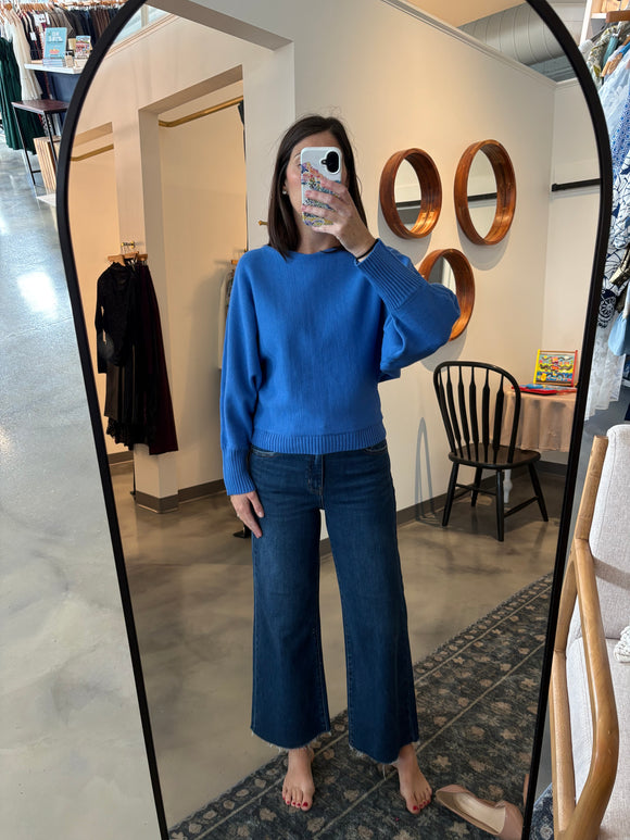 Blue Batwing Sweater