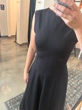 Black Scuba Strutured Midi Dress