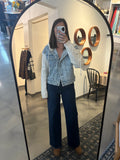 Denim Jacket w/ Sweater Sleeve