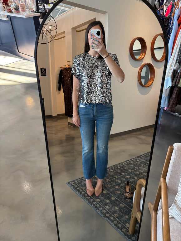 Silver Sequin Tee