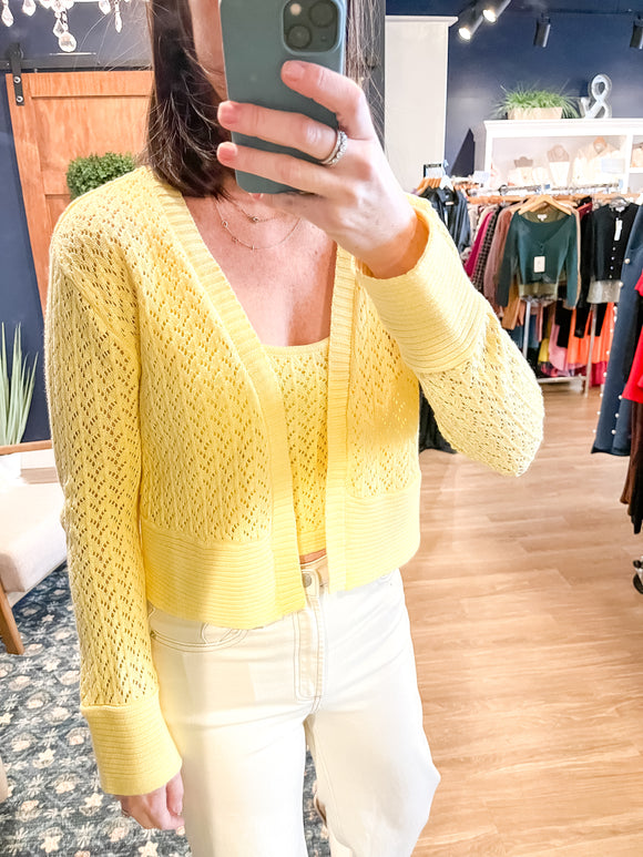 Yellow Crochet Cardi