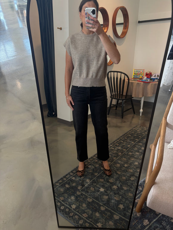 Hi Rise Classic Straight Washed Black