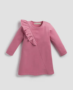 Pink Ruffle Sweatshirt Dress