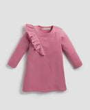 Pink Ruffle Sweatshirt Dress