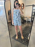 Blue Stamped Floral Tank