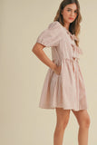 Red Stripe Bow Tie Dress
