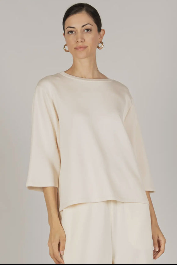Ivory Butter Modal 3/4 Sleeve Top