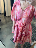 Pink Tie Dye Mini Dress