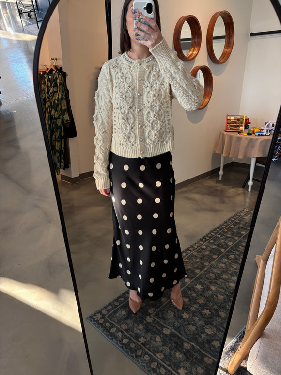 Polka Dot Satin Skirt