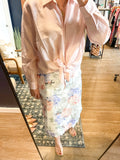 Pink Tie Front Blouse