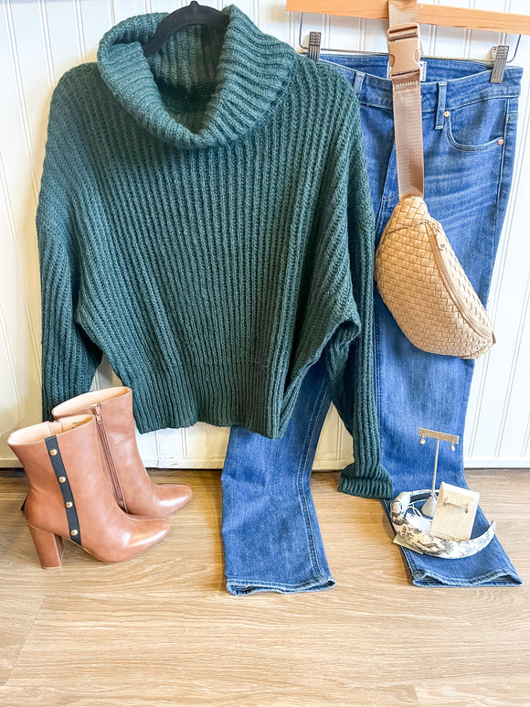 Teal Turtleneck Sweater