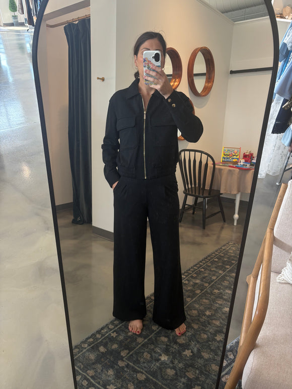 Black Fleece Zip Up Jacket