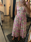 Pink Floral Midi Dress