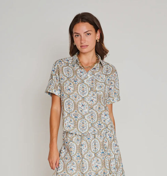 Mosaic Print Camp Shirt
