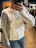 Oat Diamond Pointelle Sweater