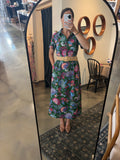 Green Floral Collared Dress