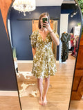 Olive/White Mini Dress
