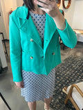 Teal Preppy Sweatshirt Blazer