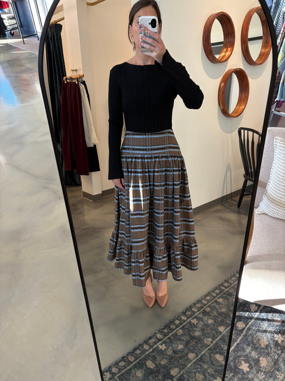 Brown Plaid Skirt